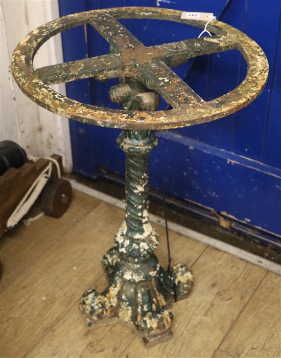 A Victorian cast iron table base W.50cm